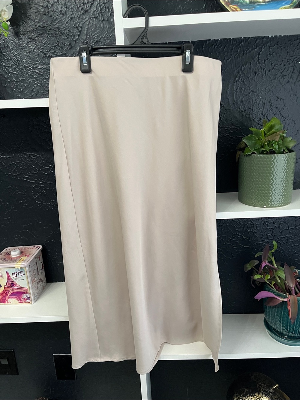 a new day Light Beige Midi Slip Skirt